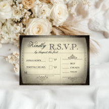 Vintage Ticket Wedding RSVP