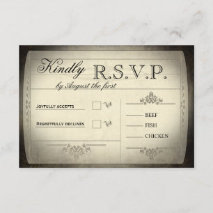 Vintage Ticket Wedding RSVP
