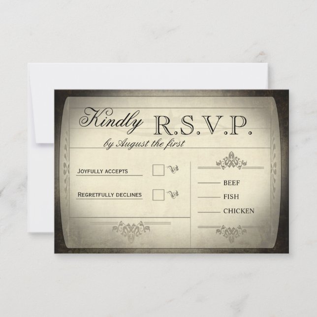 Vintage Ticket Wedding RSVP (Anverso)