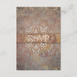 Vintage Toscana Damask Elegante Tarjetas RSVP