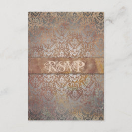 Vintage Toscana Damask Elegante Tarjetas RSVP