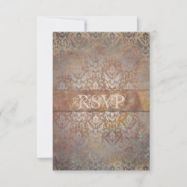 Vintage Toscana Damask Elegante Tarjetas RSVP
