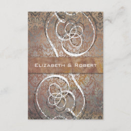 Vintage Toscana Damask Elegante Tarjetas RSVP