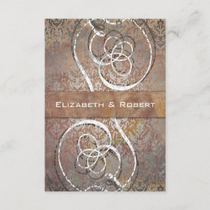 Vintage Toscana Damask Elegante Tarjetas RSVP