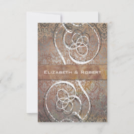 Vintage Toscana Damask Elegante Tarjetas RSVP
