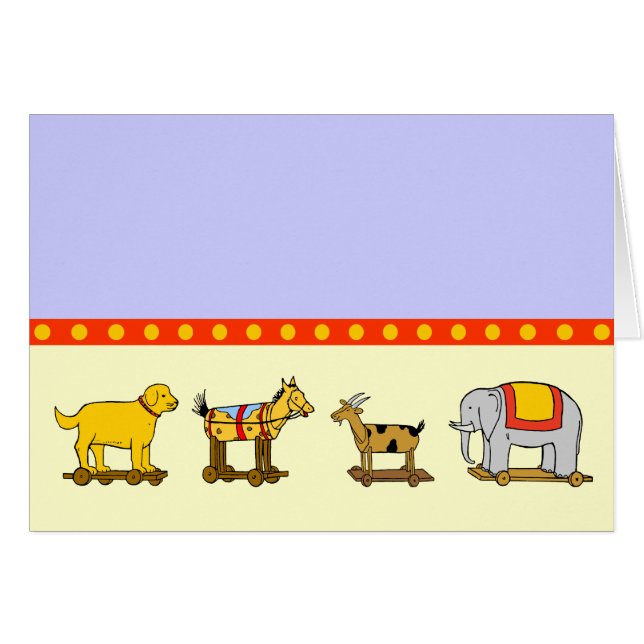 Vintage Toy Dog Horse Elephant Gog Art (Anverso (Horizontal))