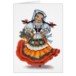 Vintage traje tradicional chica español