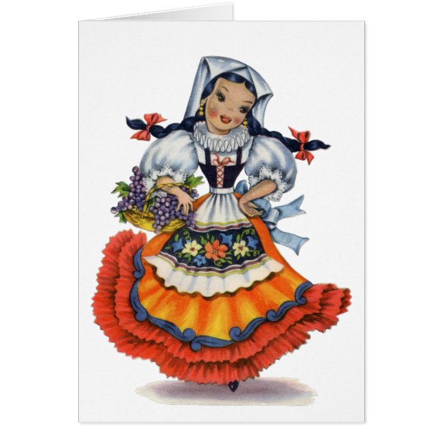 Vintage traje tradicional chica español (Frente)