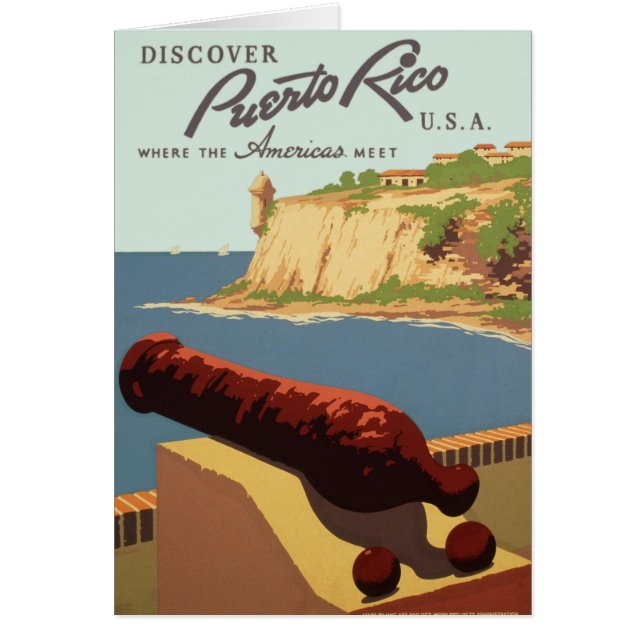 Vintage Travel Poster, Discover Puerto Rico! (Frente)