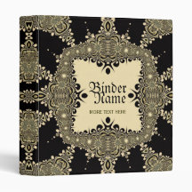 Vintage Tribal Tatto Decorative Gold Black Binder