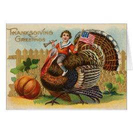 Vintage Turkey Thankending Greeting Card