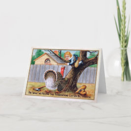 Vintage Turquía ataca tarjeta de Acción de Gracias