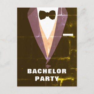 Vintage Tuxedo Bachelor Party Invitación