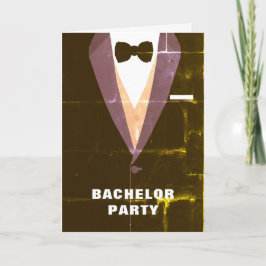 Vintage Tuxedo Bachelor Party Invitación