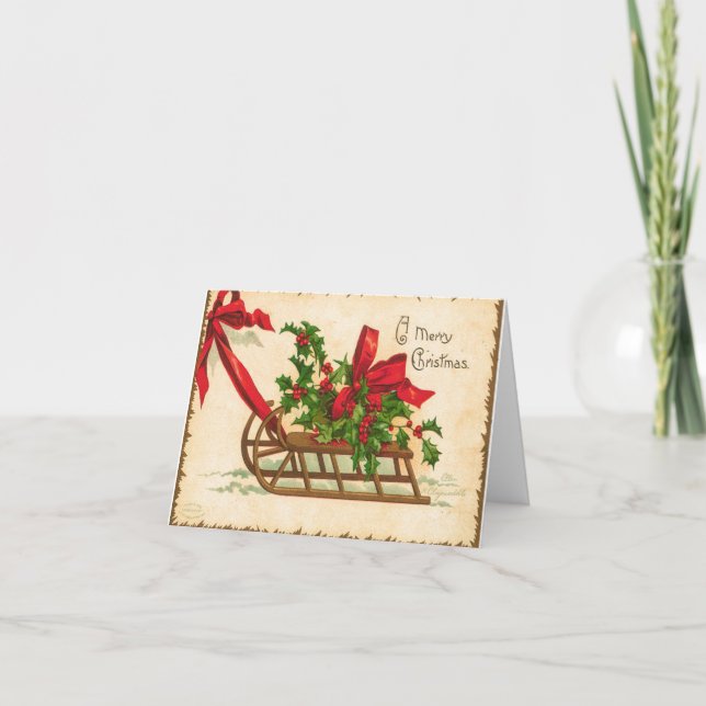 Vintage Una Feliz Tarjeta De Navidad (Anverso)