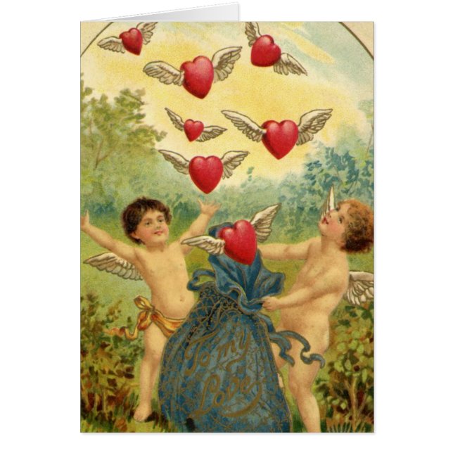 Vintage Valentine Cherubs and Hearts (Frente)