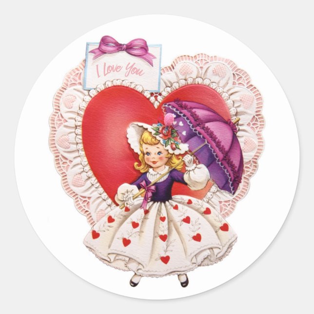 Vintage Valentine pegatinas (Anverso)