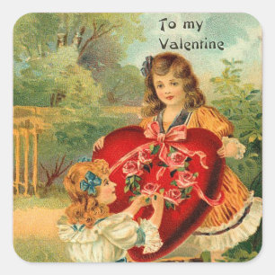 Vintage Valentine Pegatinas