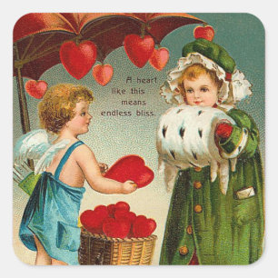 Vintage Valentine Pegatinas