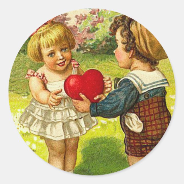 Vintage Valentine Pegatinas (Anverso)