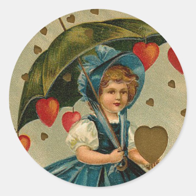Vintage Valentine Pegatinas (Anverso)