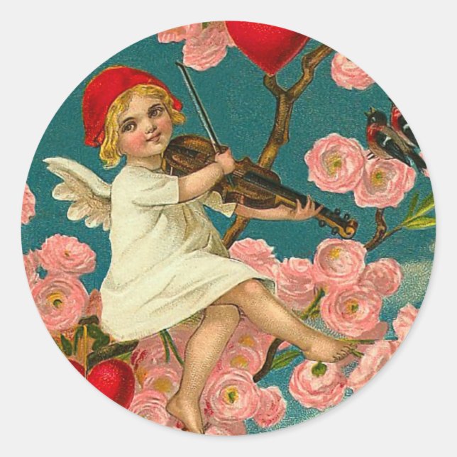 Vintage Valentine Pegatinas (Anverso)