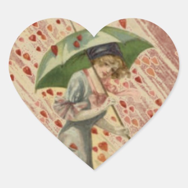 Vintage Valentine Victorian Lady Pegatina (Anverso)