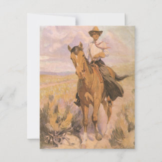 Vintage Vaquera Vaquero, Mujer a Caballo de Dunton