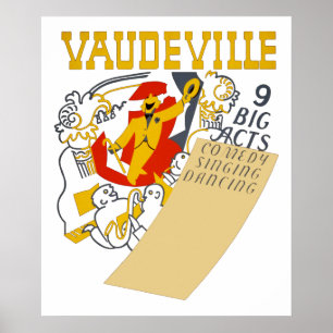 Vintage Vaudeville Show Poster Resumen Arte