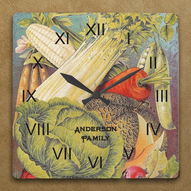 Vintage Vegetable Jardín Arte Gran Reloj (Subido por el creador)