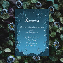 Vintage Verde azulado Florece Elegante Recepción d