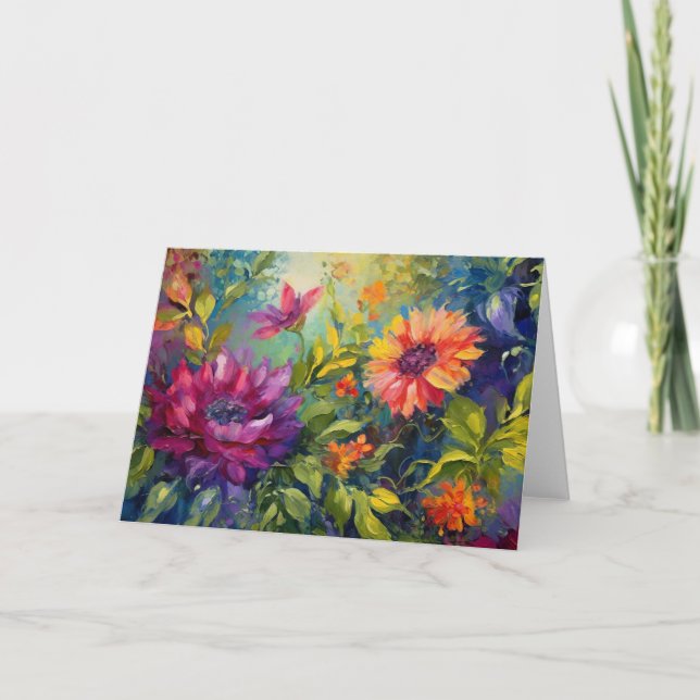 Vintage Vibrant Floral Painting Blank (Anverso)