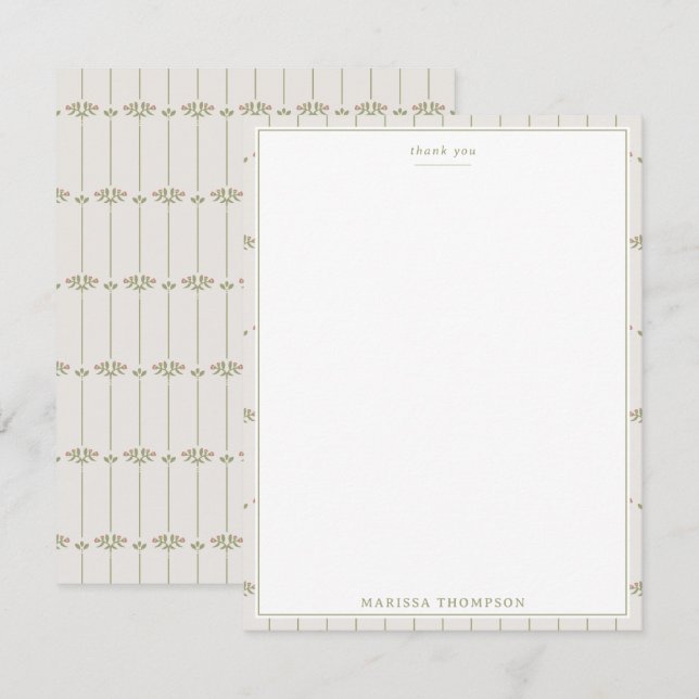 Vintage Victorian Botanical Lines Traditional (Anverso / Reverso)
