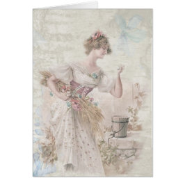 Vintage victoriana Lady Shabby Chic Flowers