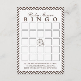 Vintage Vieja Bicicleta Chevron Baby Shower Bingo 