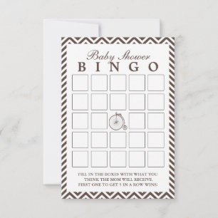 Vintage Vieja Bicicleta Chevron Baby Shower Bingo 