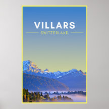 Vintage Villars poster de arte de Suiza