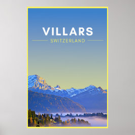 Vintage Villars poster de arte de Suiza