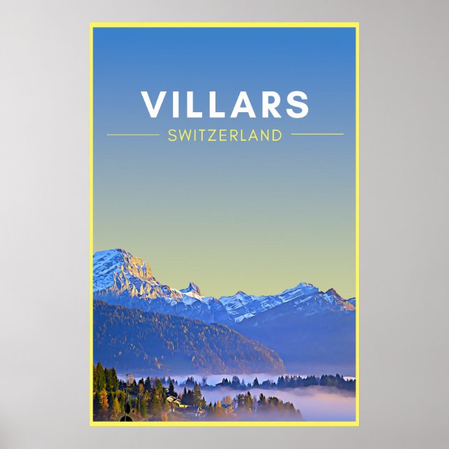 Vintage Villars poster de arte de Suiza (Frente)
