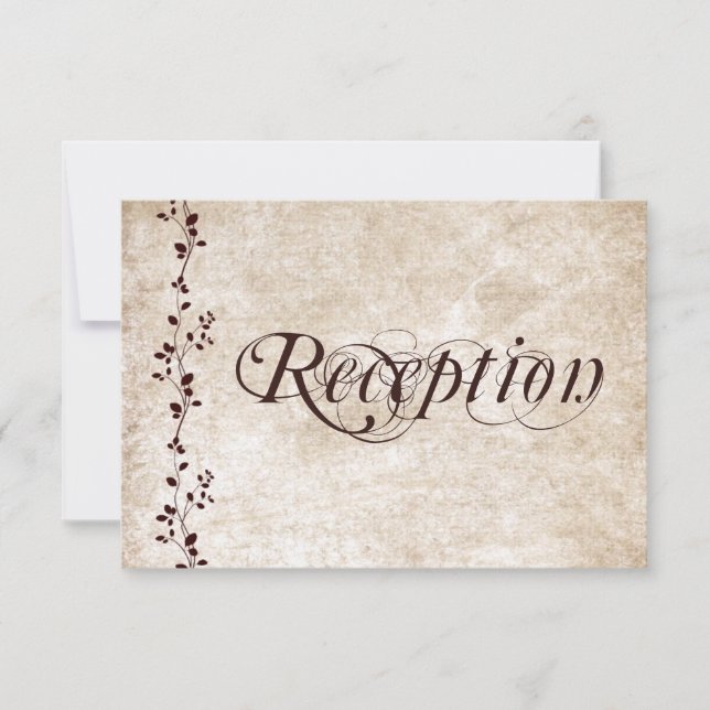 Vintage Vines Elegantes Tarjetas De Recepción De B (Anverso)