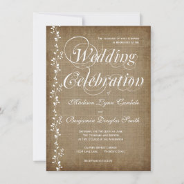 Vintage Vines Rustic Country Wedding Invitaciones