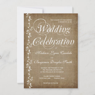 Vintage Vines Rustic Country Wedding Invitaciones