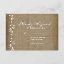 Vintage Vines Rustic Wedtic Cards RSVP