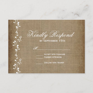Vintage Vines Rustic Wedtic Cards RSVP