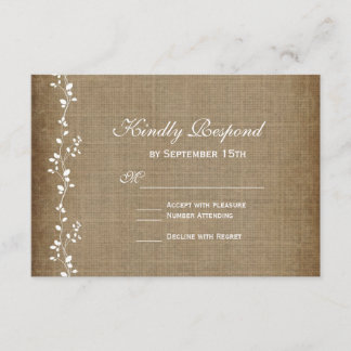 Vintage Vines Rustic Wedtic Cards RSVP