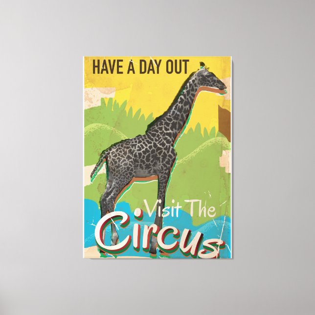 Vintage Visita el arte Poster circo (Anverso)
