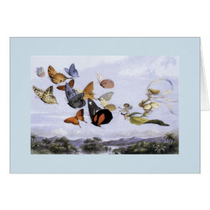 Vintage - vuelo de hadas y de mariposas,