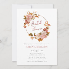 Vintage Watercolor Floral Bridal Shower Invitación