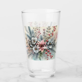 Vintage Watercolor Navidades Floral y Ornamentos