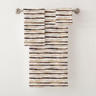 Vintage Watercolor Striped - Earthy Coffee Tones(2
